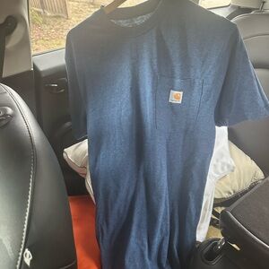 Carhartt Navy Crewneck Tee with Logo Tag